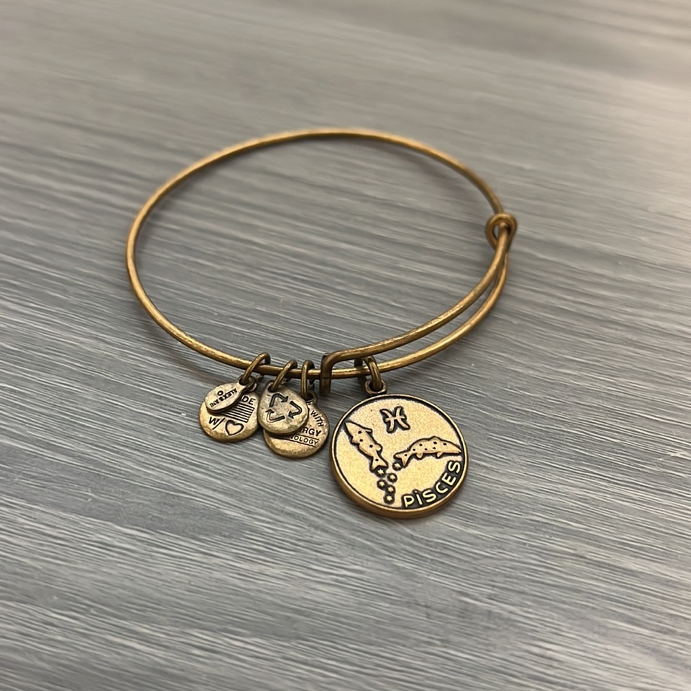 Alex and Ani Pisces Gold Bangle Bracelet,  Zodiac Astrological Sign, 2013